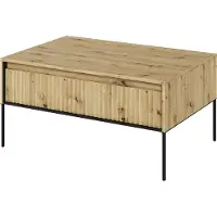 Furniture24 Couchtisch Trend TR-09 Kaffetisch 100x50x70 cm Klapptüren Sofatisch Wohnzimmertisch Artisan Eiche