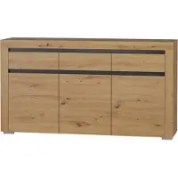 Furniture24 Sideboard 152 cm Arizona RRK-1 Kommode 3 türiger mit 3 Schubladen