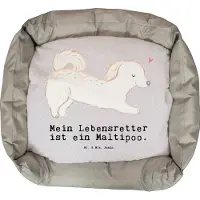 Mr. & Mrs. Panda Schlafplatz Maltipoo Lebensretter - Grau Pastell - Geschenk, Hund, Valentinstag, Hundebett, Geburtstag, Kreuzung, Muttertag, Ostern, Mischling