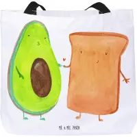 Mr. & Mrs. Panda Tote Bag Avocado Toast - Weiß - Geschenk, Reisetasche, Hochzeitsgeschenk, Beutel, Hochzeit, Laptoptasche, Schultasche, Tasche, Liebe