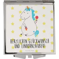 Mr. & Mrs. Panda Schminkspiegel Einhorn Baby - Weiß - Geschenk, Mutter, Reise, Unicorn, Geburtstag, Handspiegel, Geburt, Eltern, Tragbarer Spiegel, Taschenspiegel