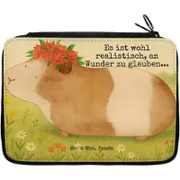 Mr. & Mrs. Panda Etui Meerschweinchen Weisheit Design - Weiß - Geschenk, Spruch, Federmäppchen, Schlampermäppchen, Bleistiftetui, Mäppchen, Federmappe, Federtasche