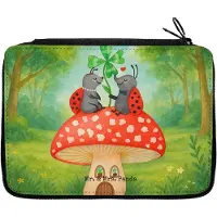 Mr. & Mrs. Panda Etui Marienkäfer Fliegenpilz Design - Weiß - Geschenk, Federmappe, Wohnung, Zuhause, Schlampermäppchen, Federmäppchen, Federtasche, Fleigenpilzhaus, Haus