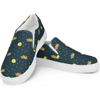Mr. & Mrs. Panda Loafer Damen Fuchs Sterne Größe 38 1/2 - Blau - Geschenk, Entspannt, Tröstende Worte, Sternengucker, Slipper, Espadrilles, Spruch Positiv, Halbschuhe