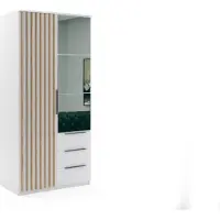 FURMEB Patryk Hojka FurMeb24 Schrank SORENTO 100X245 cm Kleiderschrank mit Spiegel - Wei