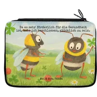 Mr. & Mrs. Panda Federtasche Hummeln Kleeblatt Design - Weiß - Geschenk, Biene, Lustige Sprüche, Mäppchen, Spruch Positiv, Deko, glücklich Werden, Schreibmappe, Etui