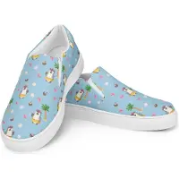 Mr. & Mrs. Panda Loafer Damen Pinguin Kokosnuss Größe 38 1/2 - Blau - Geschenk, Damenschuhe, Mokassins, Erholt, Ferien, Aloha, Urlaub, Schlupfschuhe, Hawaii, Tanzen