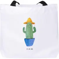 Mr. & Mrs. Panda Schultasche Kaktus Hut - Weiß - Geschenk, Weltenbummler, Laptoptasche, Strandtasche, Tote Bag, Motivation, Spruch, Reisetasche, Reisen, Kakteen, Tasche