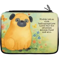 Mr. & Mrs. Panda Bleistiftetui Mops Design - Weiß - Geschenk, Hund, Etui, Liebe, für Stifte, Pure, Sprüche, Federmappe, Knuffig, Mäppchen, Federtasche