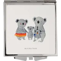 Mr. & Mrs. Panda Schminkspiegel Koala Familie - Weiß - Geschenk, Kleiner Spiegel, Kinder, Taschenspiegel, Family, Klappbarer, Koalas, Muttertag, Mama, Kosmetikspiegel
