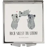 Mr. & Mrs. Panda Kleiner Spiegel Koalas Feiern - Weiß - Geschenk, Geburtstag, Happy Birthday, Frauen, Taschenspiegel, Schminkspiegel, Herz, Handspiegel, Kosmetikspiegel