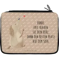 Mr. & Mrs. Panda Mäppchen Hund Liebe - Hundeglück - Geschenk, Federtasche, Bleistiftetui, Sprüche, Herz, Federmäppchen, Süß, Hunde, Federmappe, Schlampermäppchen
