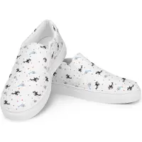 Mr. & Mrs. Panda Loafer Orca Zylinder Größe 44 1/2 - Weiß - Geschenk, Geburtstag, Narwal, Slipper Damen, Damenschuhe, Freizeitschuhe, Schlupfschuhe, Meer, Fest, Konfetti