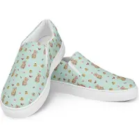 Mr. & Mrs. Panda Damenschuhe Bär Kaffee Größe 35 1/2 - Türkis - Geschenk, Slipper Für Damen, Herz, Mokassins, Loafer, Muster, Kaffeebohne, Espadrilles