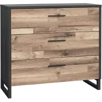 Furniture24 Kommode JAKOBINA SRBK211 Schubladenschrank Schubladenkommode Schlafzimmerkommode mit 4 Schubkasten in Staabeiche / Schwarz Eiche