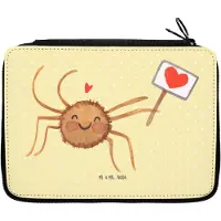Mr. & Mrs. Panda Bleistiftetui Spinne Agathe Motivation - Gelb Pastell - Geschenk, Schüleretui, Dankeschön, Federmäppchen, Liebe, Mäppchen, Glück, Vertrauen, Etui