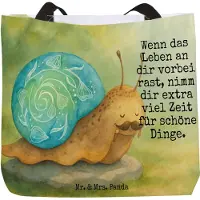 Mr. & Mrs. Panda Reisetasche Schnecke Sir Design - Weiß - Geschenk, Lebensmut, Tote Bag, Laptoptasche, Tiermotive, Motivation, Strandtasche, Tasche, Stoffbeutel, Weisheit