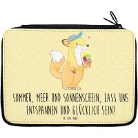Mr. & Mrs. Panda Federtasche Sommer Meer Strand Motiv - Gelb Pastell - Geschenk, Federmappe, Urlaub Am, Mäppchen, Küste, Blühende Blumen, Designs, Gemütlichkeit, Etui