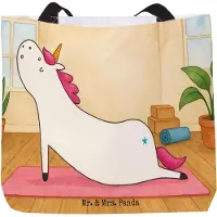 Mr. & Mrs. Panda Reisetasche Einhorn Yoga Design - Weiß - Geschenk, Einkaufstasche, Laptoptasche, Schultasche, Lustig, Unicorn, Süß, Tasche, Beutel, Yogamatte, Einhörner