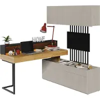 Furniture24 Wohnwand TEEN FLEX SET-03 für Jugendzimmer Kommode Schreibtisch Hängeschrank Led Licht
