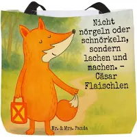 Mr. & Mrs. Panda Stoffbeutel Fuchs Laterne Design - Weiß - Geschenk, Tote Bag, Sankt Martin, Strandtasche, Schultasche, Füchse, Tasche, Positiv, Reisetasche, Pandatasche