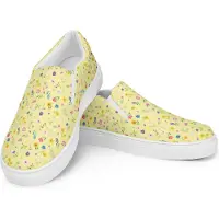 Mr. & Mrs. Panda Slipper Bunte Blumenwiese Größe 41 - Gelb - Geschenk, Mokassins Damen, Espadrilles, Damenschuhe, Blumenmädchen, Loafer, Flower Power, Wildblumen Muster