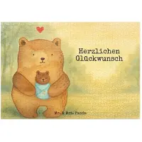 Mr. & Mrs. Panda Puzzle Bär Baby Design 1500 Teile - Weiß - Geschenk, 500, 300, 2000, Nichte, Neffe, Teddy, Geburtstag, Geburt, Legespiel