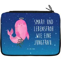 Mr. & Mrs. Panda Federtasche Sternzeichen Jungfrau - Sternenhimmel Blau - Geschenk, Federmappe, Bleistiftetui, Meerjungfrau, Schulmäppchen, Federmäppchen, Etui, Jungfer