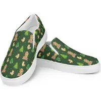 Mr. & Mrs. Panda Halbschuhe Waldtiere Aloha Größe 44 - Grün - Geschenk, Slip-ons, Lustige Sprüche, Hase, Bär, Damenschuhe, Loafer, Mokassins Damen, Igel, Slipper Für