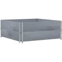 Syfax Paletten-Aufsatzrahmen 2 Stk. Grau 100x100 cm Massivholz Kiefer
