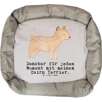 Mr. & Mrs. Panda Hundekissen Cairn Terrier Moment - Grau Pastell - Geschenk, Muttertag, Ostern, Valentinstag, Weihnachten, Hund, Vatertag