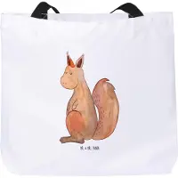 Mr. & Mrs. Panda Tote Bag Einhorn Glauben - Weiß - Geschenk, Tasche, Stoffbeutel, Strandtasche, Schultasche, Eichhörnchen, Eichhorn, Einhörnchen, Laptoptasche, Unicorn
