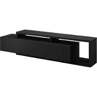 Furniture24 Fernsehschrank Bota 40 Unterschrank Lowboard mit Aufsatz und Schublade 219 x 52 x 45 cm Schwarz matt