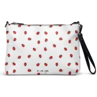 Mr. & Mrs. Panda Damenhandtasche Marienkäfer Design - Weiß - Geschenk, Muster, Kleine Handtasche, Tasche, Niedlich, Verspielt, Aquarell, Clutch, Umhängetasche Damen