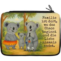 Mr. & Mrs. Panda Mäppchen Koala Familie Design - Weiß - Geschenk, Kinder, Koalas, Muttertag, Schlampermäppchen, Family, Federtasche, Stifteetui, Schulmäppchen