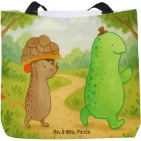 Mr. & Mrs. Panda Shopper Schildkröte Maus Design - Weiß - Geschenk, Strandtasche, Laptoptasche, Freunde, Reisetasche, Tasche, Einkaufstasche, Beste, Stoffbeutel