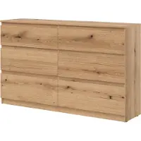 Furniture24 Kommode 78x84x35 cm REMI RM03 Schubladenkommode 6 Schubladen Evoke Eiche
