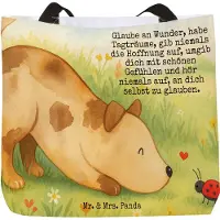 Mr. & Mrs. Panda Schultasche Hund Marienkäfer Design - Weiß - Geschenk, Tote Bag, Hunde, Zuversichtlich, Reisetasche, Sprüche, Mischlinghund, Positiv, Mischlingshund