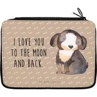Mr. & Mrs. Panda Mäppchen Hund Entspannen - Hundeglück - Geschenk, Federtasche, Etui, Sprüche, für Stifte, Liebe, Federmappe, Niedlich, Entspannt, Bleistiftetui