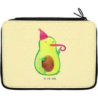 Mr. & Mrs. Panda Bleistiftetui Avocado Feier - Gelb Pastell - Geschenk, Federmäppchen, Geburtstag, Mäppchen, Tröte, Schlampermäppchen, Gute Laune, Federmappe, Etui, Party