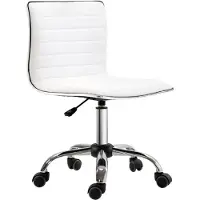 Selius Bürostuhl ohne Armlehnen – Höhenverstellbar – Kunstleder – Weiß – Für Erwachsene