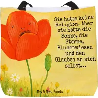 Mr. & Mrs. Panda Reisetasche Blume Mohnblume Design - Weiß - Geschenk, Garten, Religion, Laptoptasche, Motivation, Tote Bag, Tasche, Beutel, Glaube, Respekt, Strandtasche