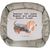Mr. & Mrs. Panda Hundesofa Basset Hound Moment - Grau Pastell - Geschenk, Ostern, Muttertag, Hund, Vatertag, Welpen, Valentinstag