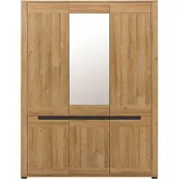 Furniture24 Kleiderschrank YORK Y8 Schrank 149x193,5x54 cm 6 Türen Schrank mit Spiegel Schlafzimmer