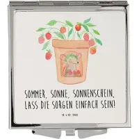 Mr. & Mrs. Panda Schminkspiegel Sommerfreude - Weiß - Geschenk, Summer Feelings, Reise Spiegel, Taschenspiegel, Sommerferien, Herbst, Sommer, Vibes, Kleiner, Strand