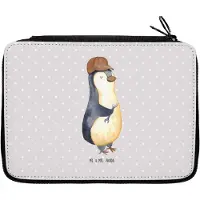 Mr. & Mrs. Panda Schuletui Wenn Papa es nicht reparieren kann, sind wir am Arsch - Grau Pastell - Geschenk, Etui, Vater, Federmäppchen, Pinguin, für Stifte, Dad Bester