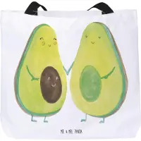 Mr. & Mrs. Panda Stoffbeutel Avocado Pärchen - Weiß - Geschenk, Tragetasche, Tasche, Pandatasche, Babyparty, Familie, Frucht, Schultasche, Liebe, Tote Bag, Laptoptasche