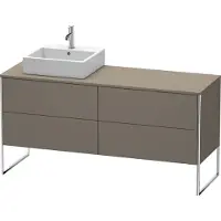 Duravit XSquare Konsolenwaschtischunterbau freistehend, 4 Auszüge, Becken links, 1600x778x548mm, XS4924L9090, Farbe: Flannel Grey Seidenmatt Lack