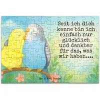 Mr. & Mrs. Panda Puzzle Wellensittich Liebe Design 96 Teile - Weiß - Geschenk, Verknallt, Umarmung, 2000, 1500, Paar, Puzzlespiel, 500, Freundin, 300, Vögel