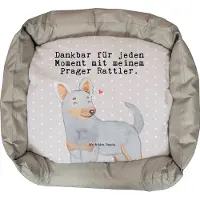 Mr. & Mrs. Panda Hundekorb Prager Rattler Moment - Grau Pastell - Geschenk, Jubiläum, Nikolaus, Tierliebhaber, Pincher, wichtelgeschenk, Hund, Hundekörbchen